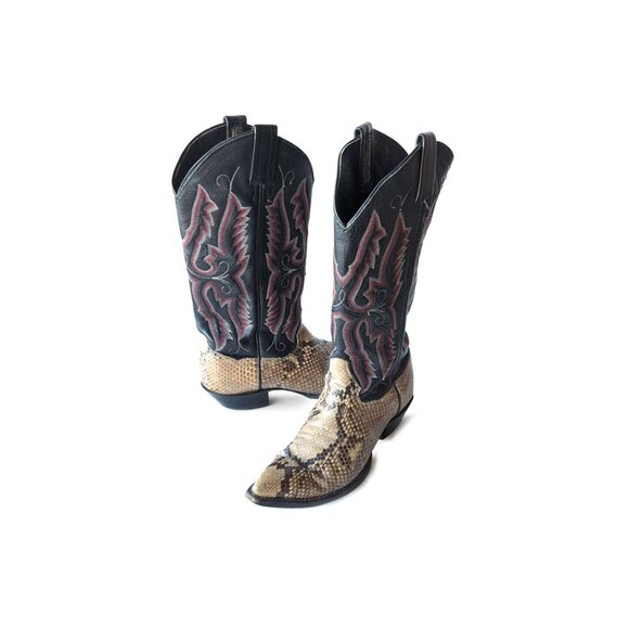PANHANDLE SLIM Vintage Rattle Snake Cowboy Western Boots Size 6 - Picture 2 of 12